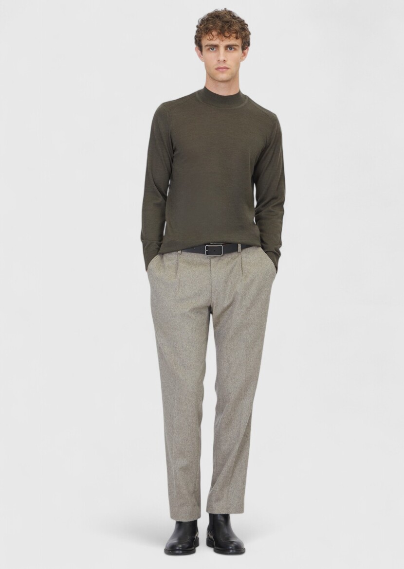 Khaki Knitwear Sweatshirt - RAMSEY