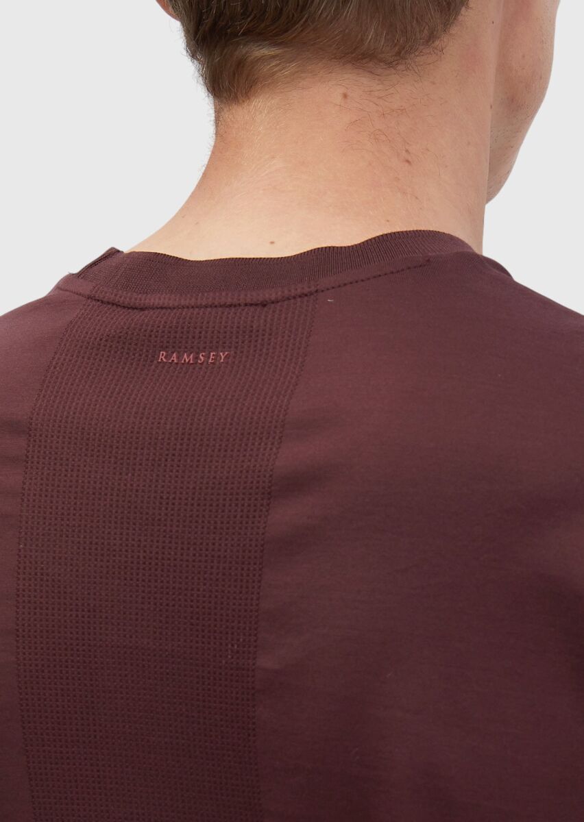 Kiremit Jakarlı Bisiklet Yaka %100 Pamuk T-Shirt - 4