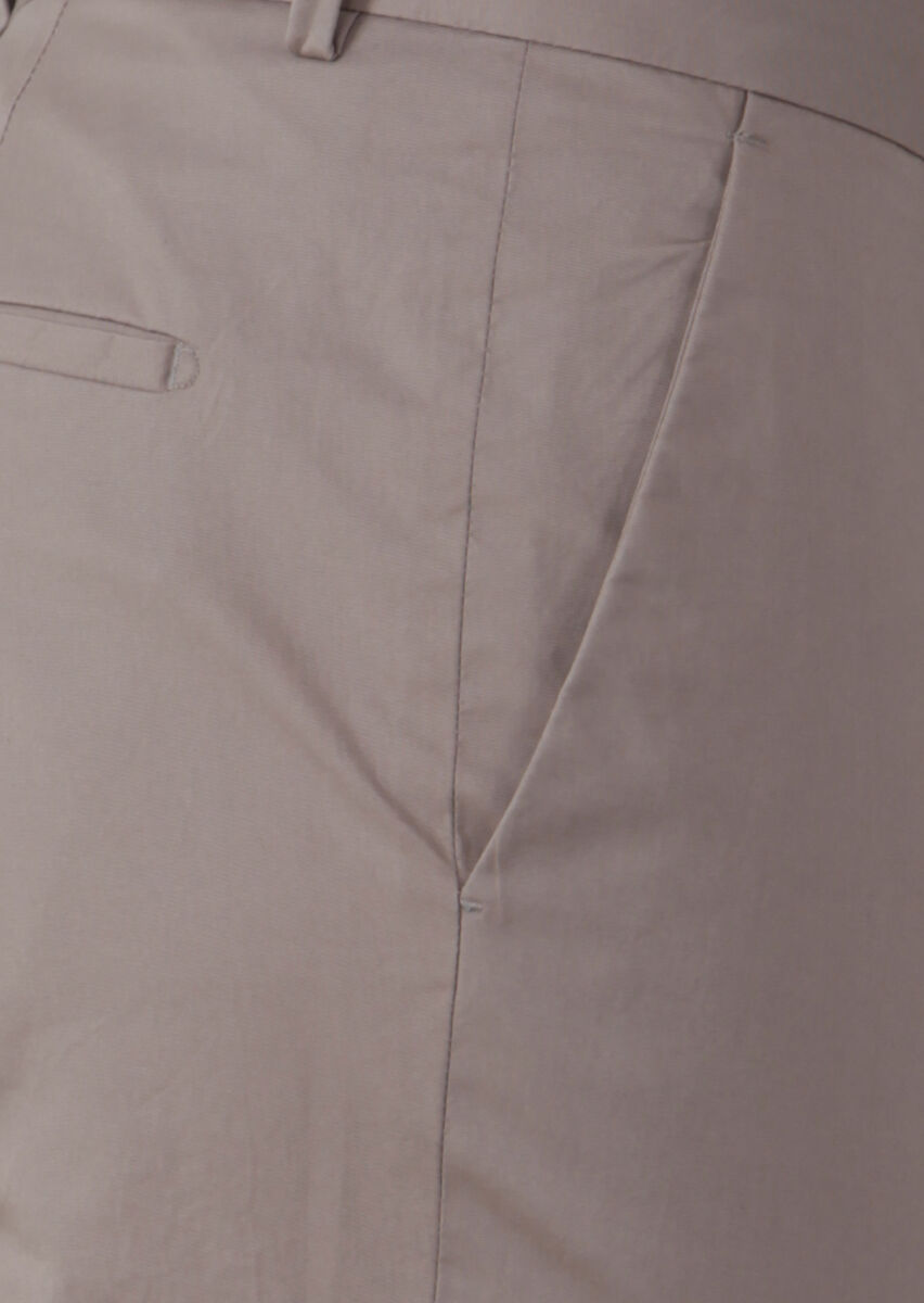 Kum Düz Kumaş Modern Fit Klasik Pamuk Karışımlı Pantolon - 3