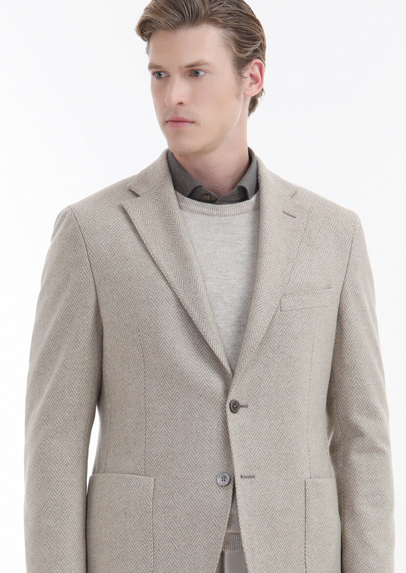 Light Beige Knitwear Sweatshirt 