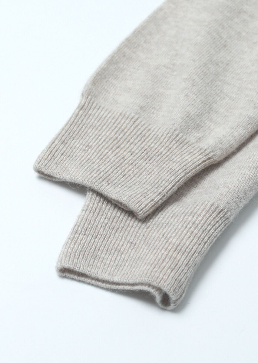 Light Beige Knitwear Sweatshirt - 3