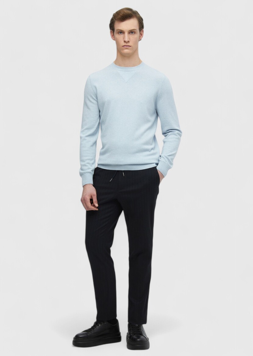Light Blue Knitwear Sweatshirt 