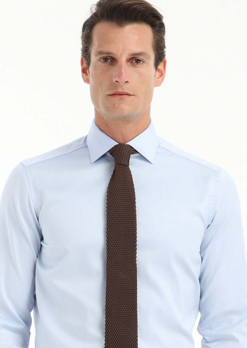 Light Blue Regular Fit Non Iron Weaving Classical 100% Cotton Shirt 