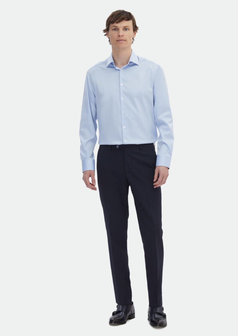 Light Blue Regular Fit Non Iron Weaving Classical 100% Cotton Shirt 