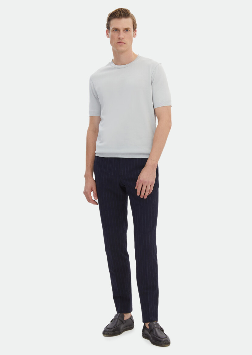 Light Grey Plain Crew Neck 100% Cotton T-Shirt 