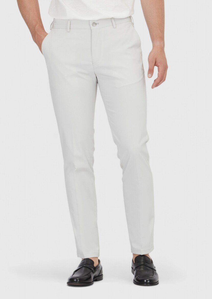 Light Grey Weaving Jogging Fit Casual Trousers 