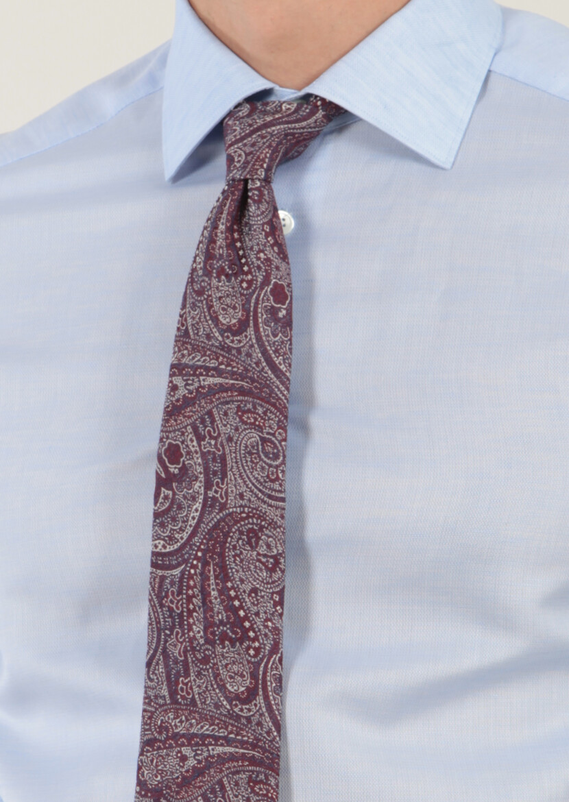 Mavi Desenli Regular Fit Dokuma Klasik Pamuk Karışımlı Gömlek - 4