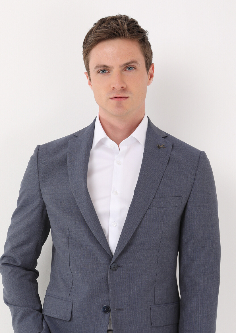 Mavi Mikro Zeroweight Slim Fit %100 Yün Takım Elbise - 2