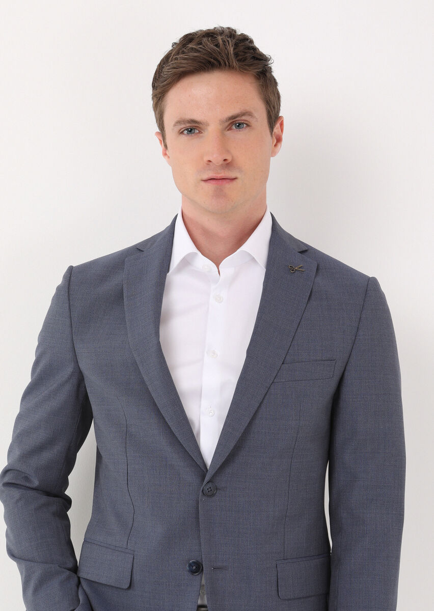 Mavi Mikro Zeroweight Slim Fit %100 Yün Takım Elbise - 2