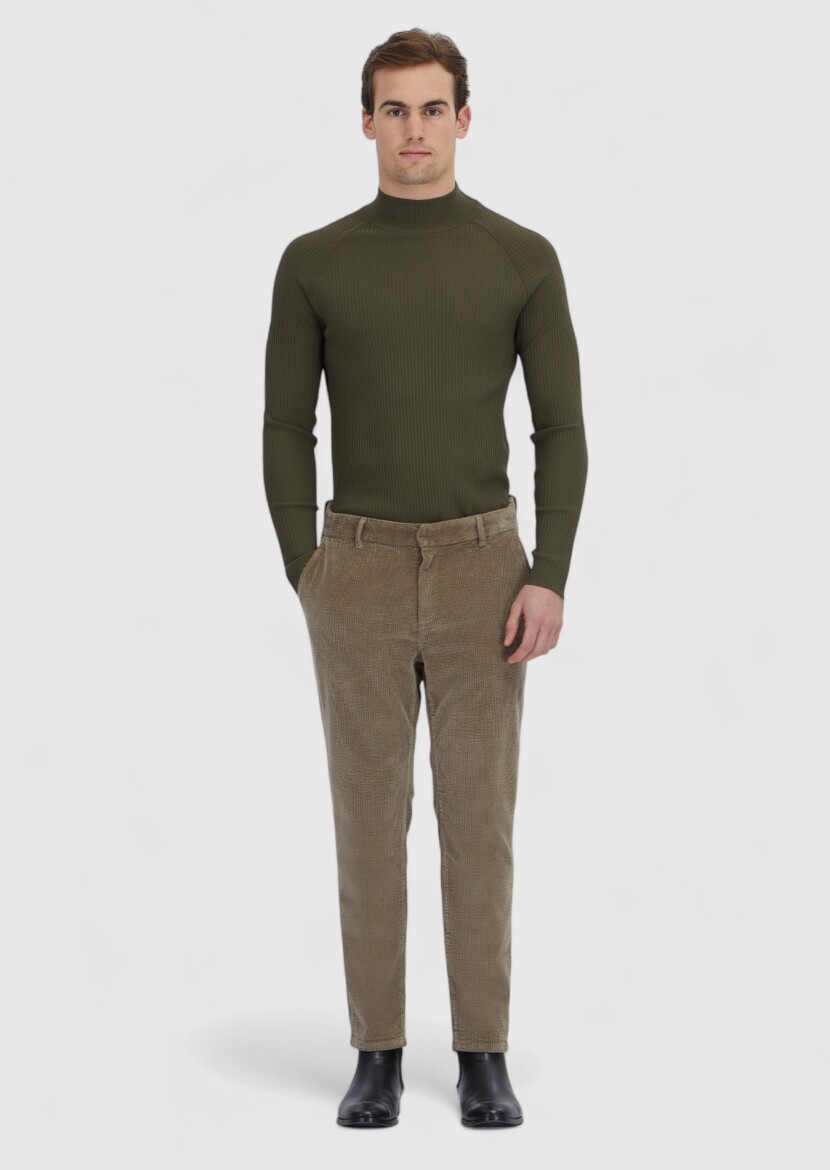 Mink Weaving Jogging Fit Casual Cotton Blended Trousers - RAMSEY