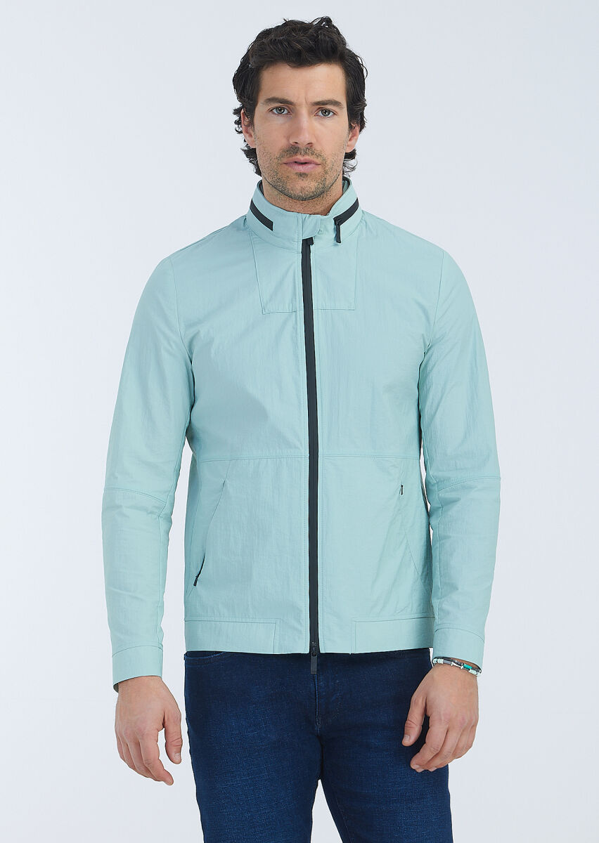 Mint Removable Hood Weaving Coat - 2