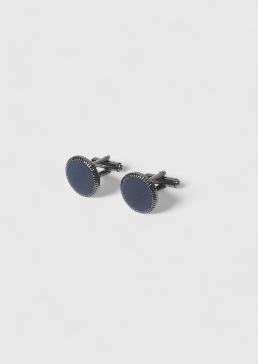 Navy Blue Brass Cuff Link - RAMSEY