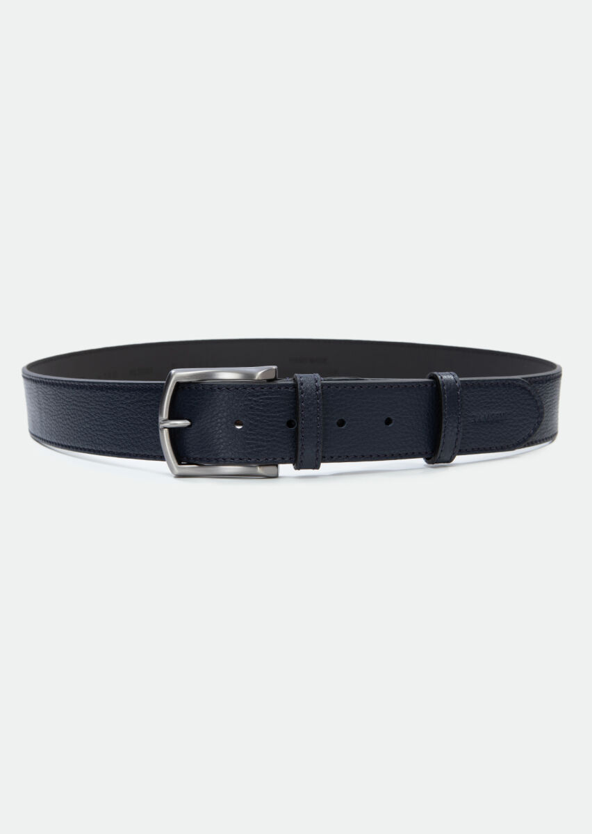 Navy Blue Cow Leather Belt - 1