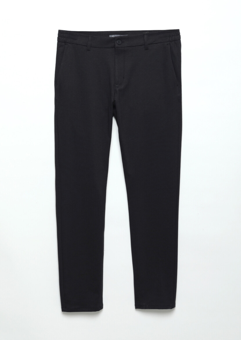 Navy Blue Knitting Jogging Fit Casual Trousers - 4