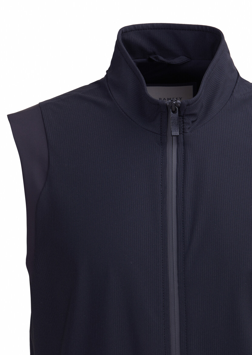 Navy Blue Knitting Puffer Vest 