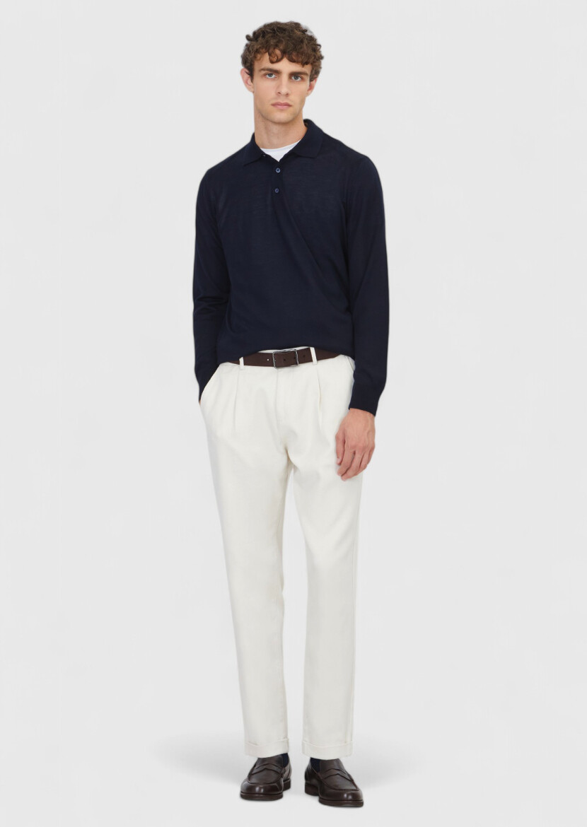 Navy Blue Knitwear Sweatshirt - RAMSEY