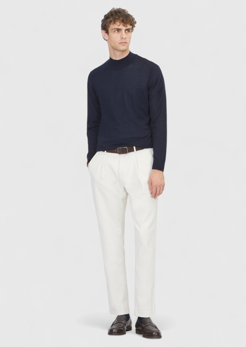 Navy Blue Knitwear Sweatshirt - RAMSEY