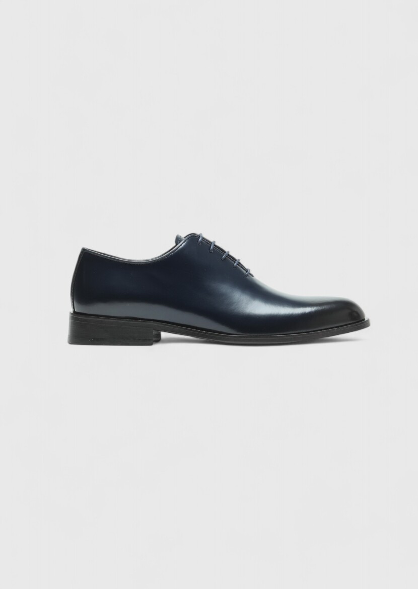 Navy Blue Leather Classical Shoes - RAMSEY