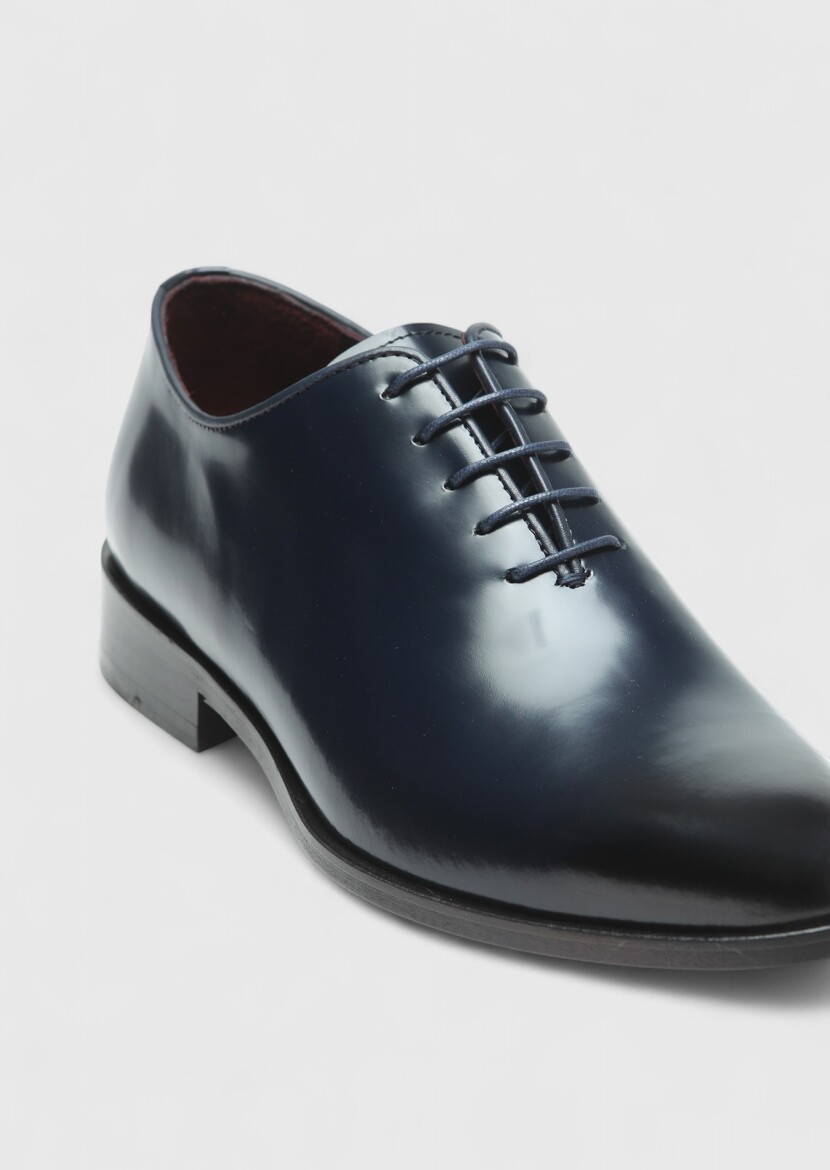 Navy Blue Leather Classical Shoes - RAMSEY
