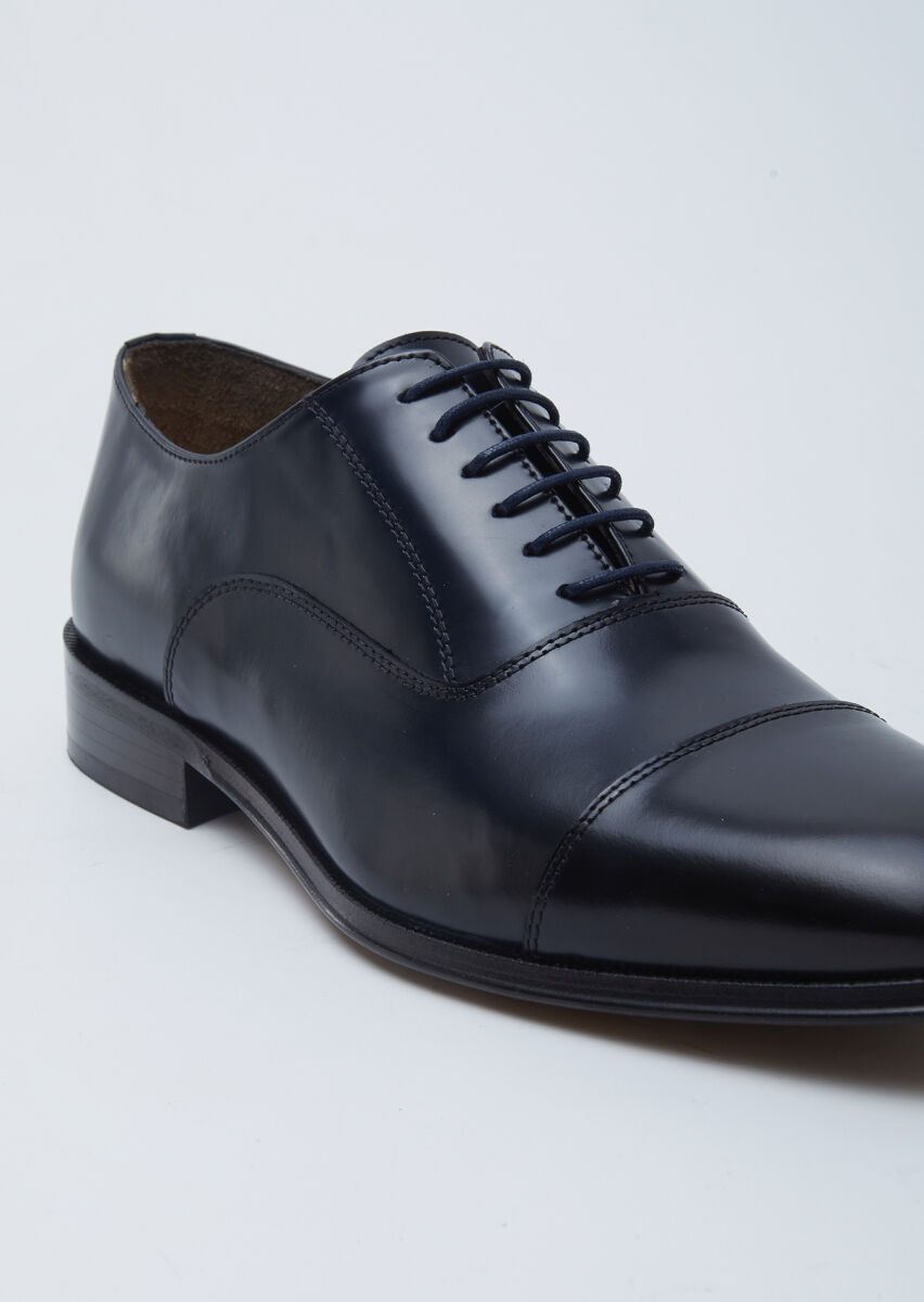 Navy Blue Leather Shoes - 2