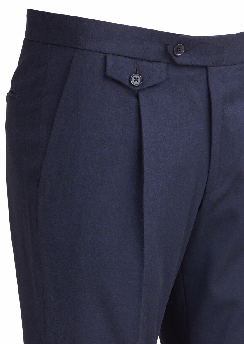 Navy Blue Material Modern Fit Classical Trousers 