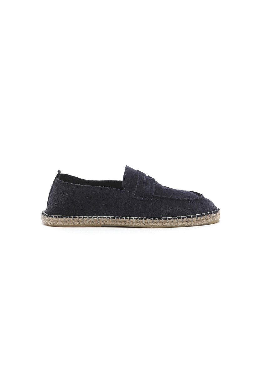 Navy Blue Suede Casual Loafer - RAMSEY