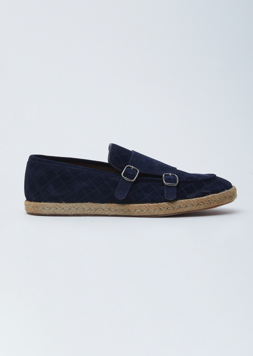 Navy Blue Suede Casual Loafer - RAMSEY