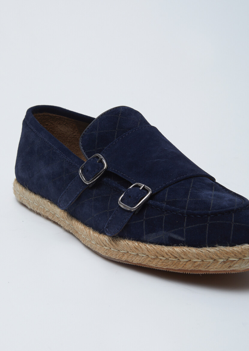 Navy Blue Suede Casual Loafer - RAMSEY
