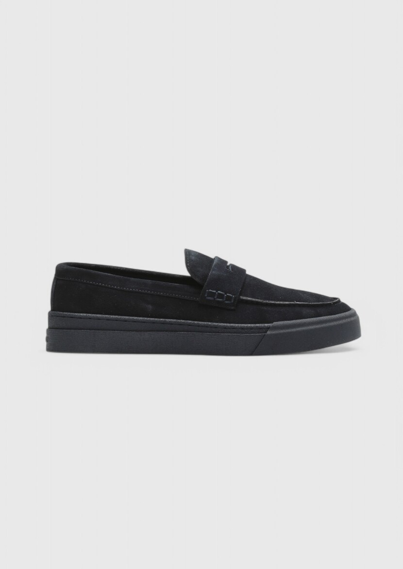 Navy Blue Suede Casual Loafer - RAMSEY