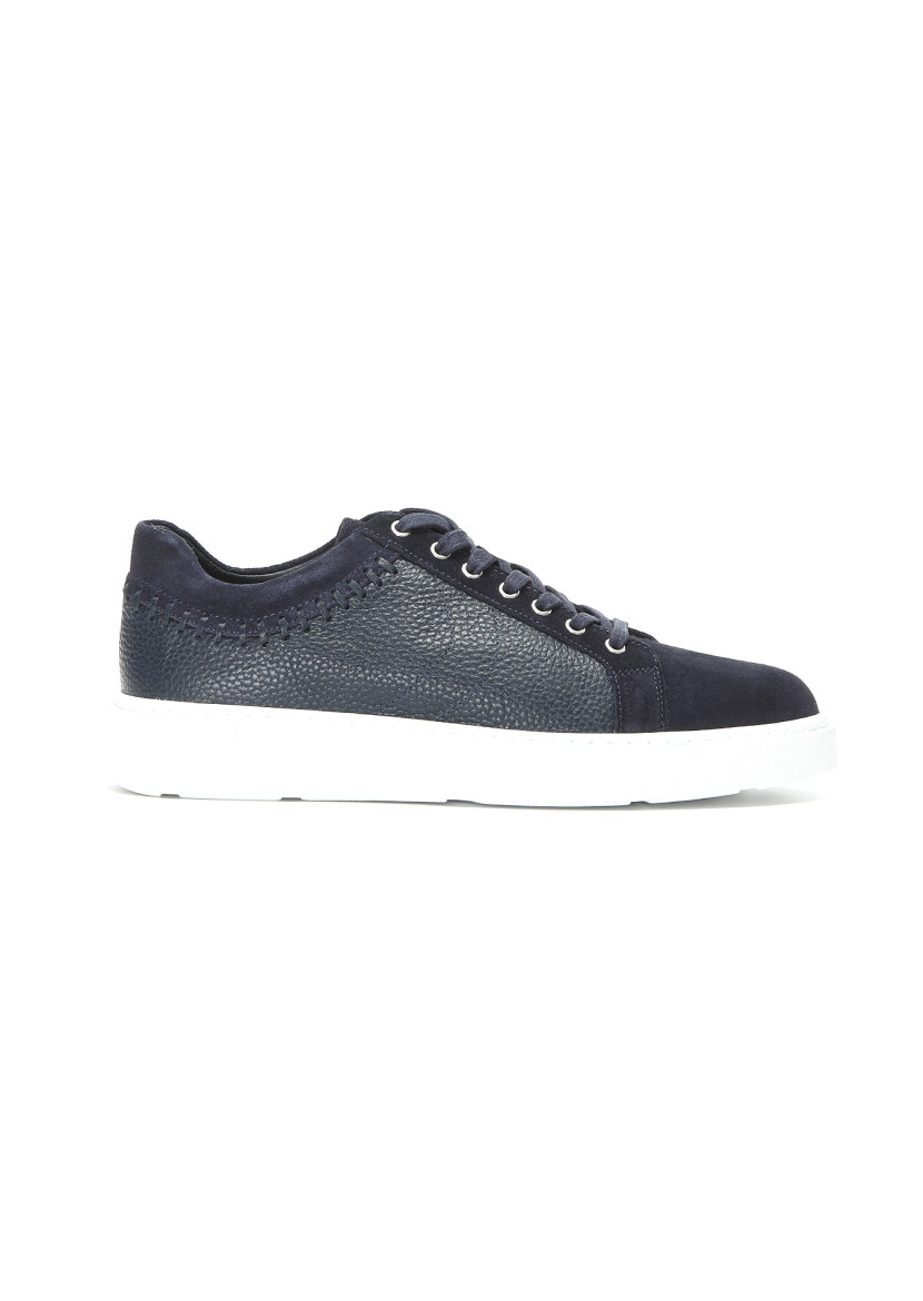 Navy Blue Suede Sneaker - 1