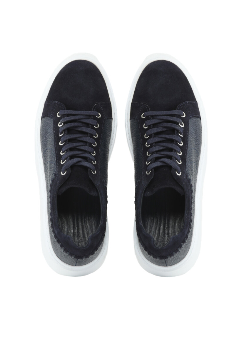Navy Blue Suede Sneaker - 6