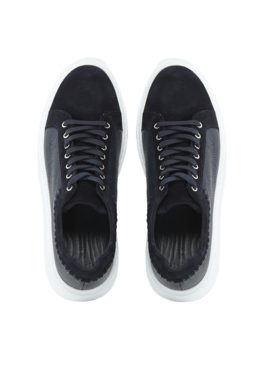 Navy Blue Suede Sneaker - 6