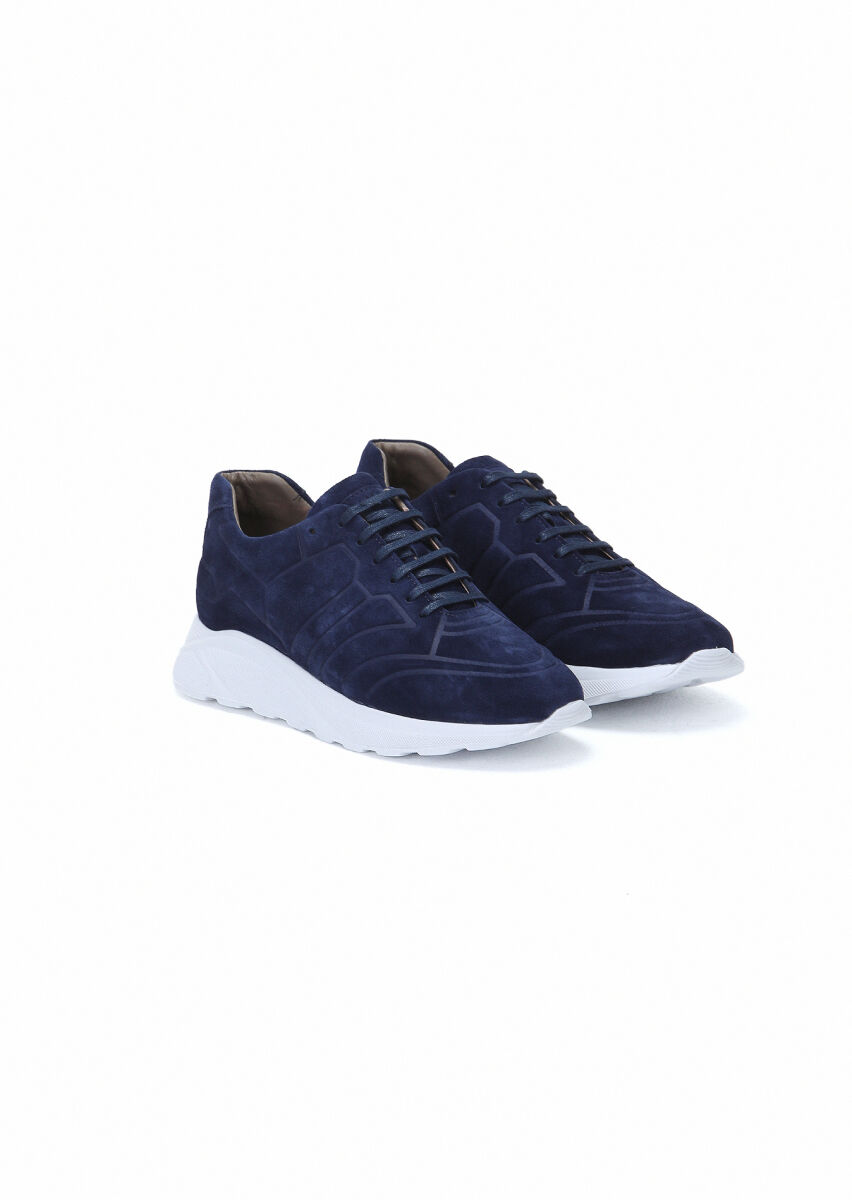 Navy Blue Suede Sneaker - 2