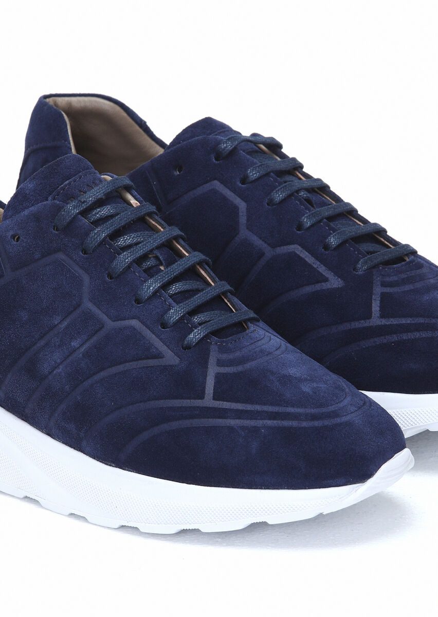 Navy Blue Suede Sneaker - 3