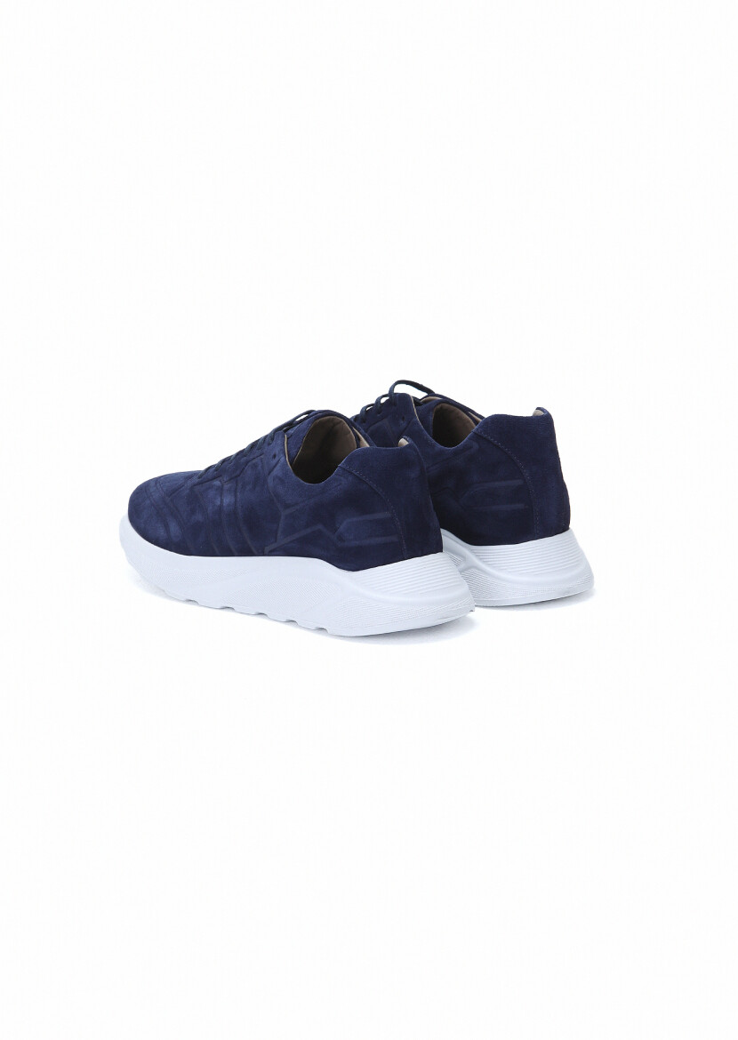 Navy Blue Suede Sneaker - 4