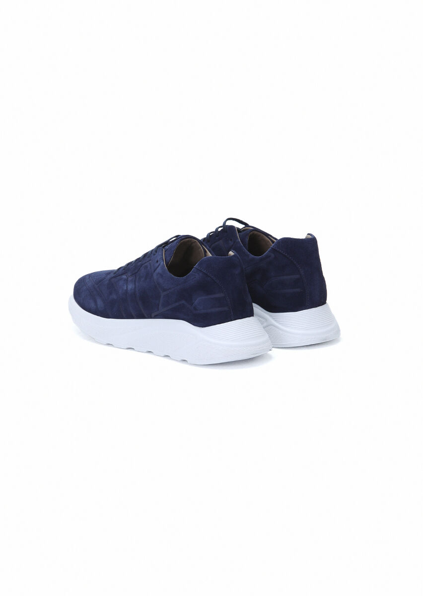 Navy Blue Suede Sneaker - 4