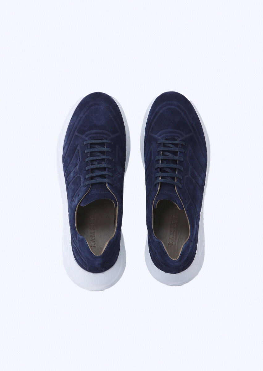 Navy Blue Suede Sneaker - 6