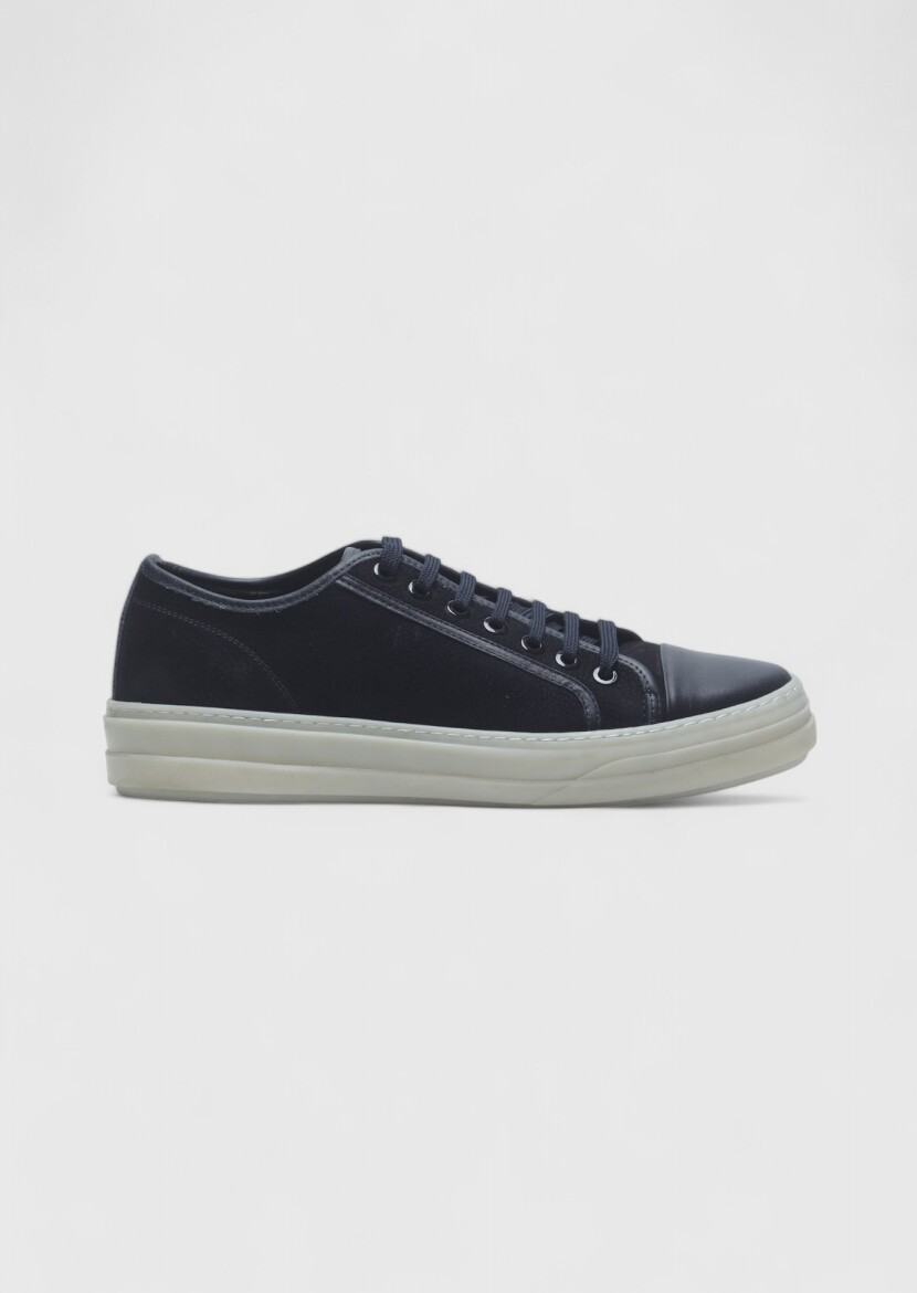 Navy Blue Suede Sneaker - RAMSEY