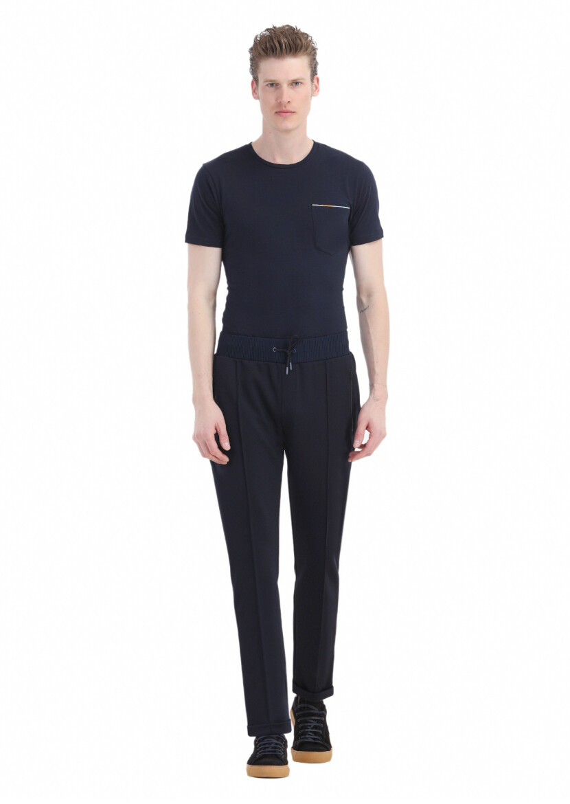 Navy Blue Sweat Pants - 1