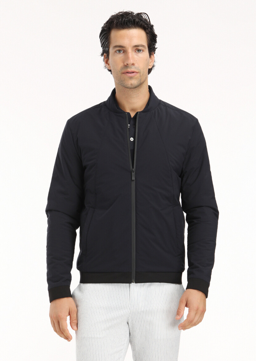 Navy Blue Weaving Coat 