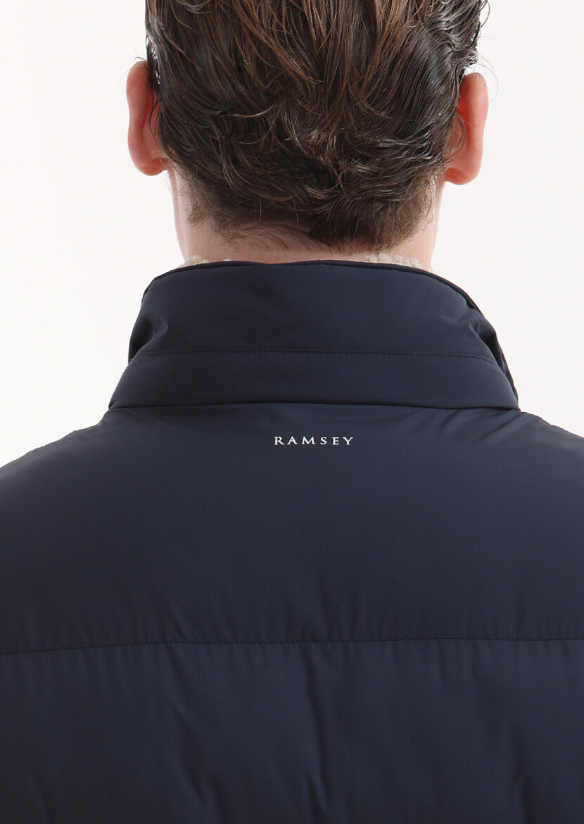 Navy Blue Weaving Coat - 6