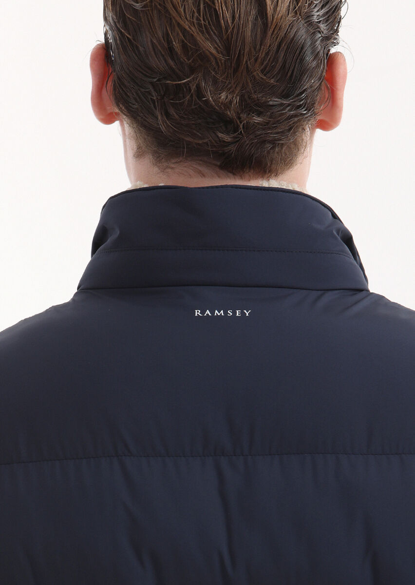 Navy Blue Weaving Coat - 6