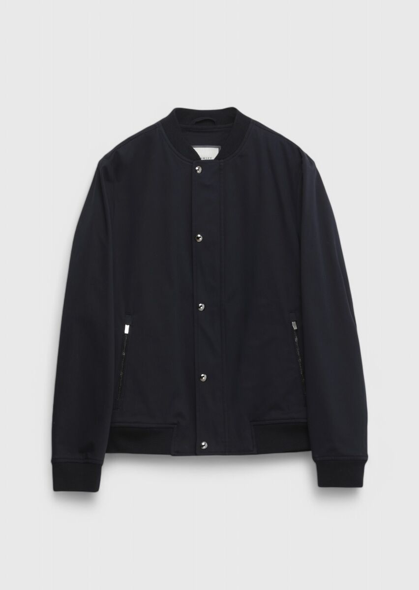Navy Blue Weaving Coat - 8