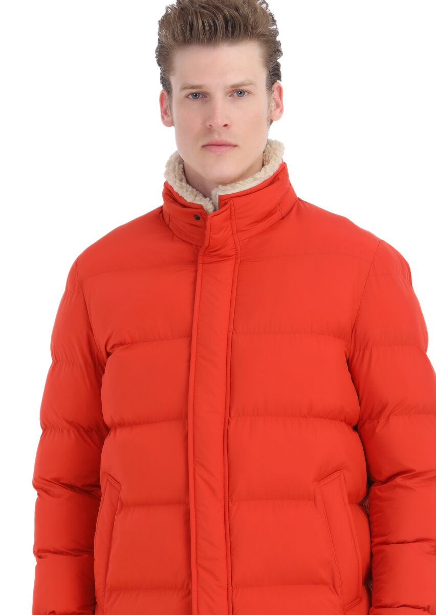 Orange Weaving Coat - 4