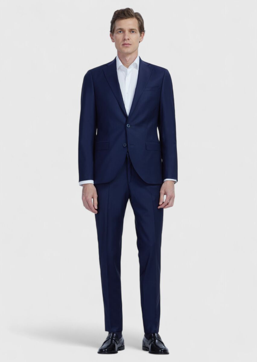 Saks Düz Fashion Slim Fit Yün Karışımlı Takım Elbise - 2