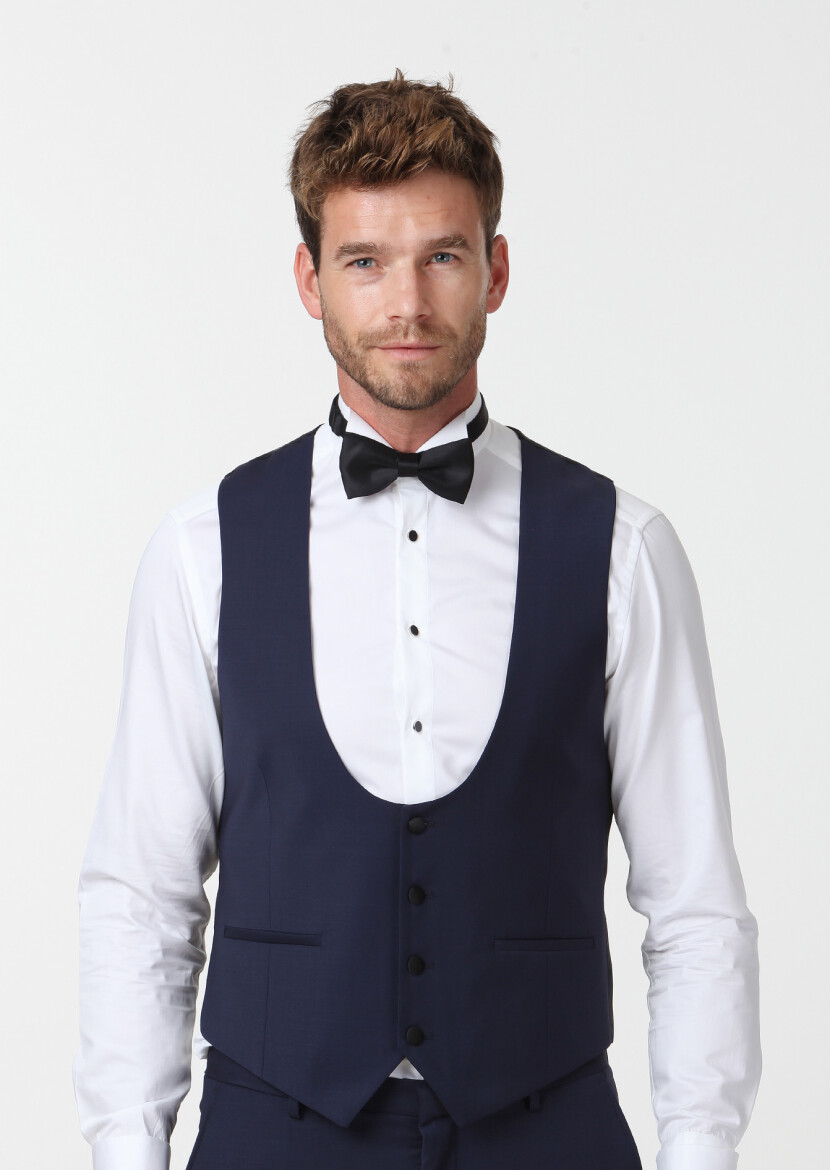Saks Düz Klasik Yelek - 3