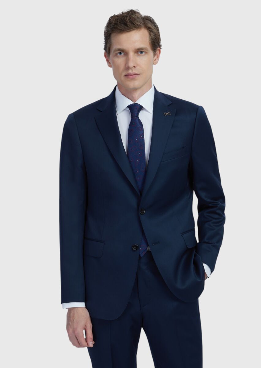 Saks Düz Regular Fit %100 Yün Takım Elbise - 1