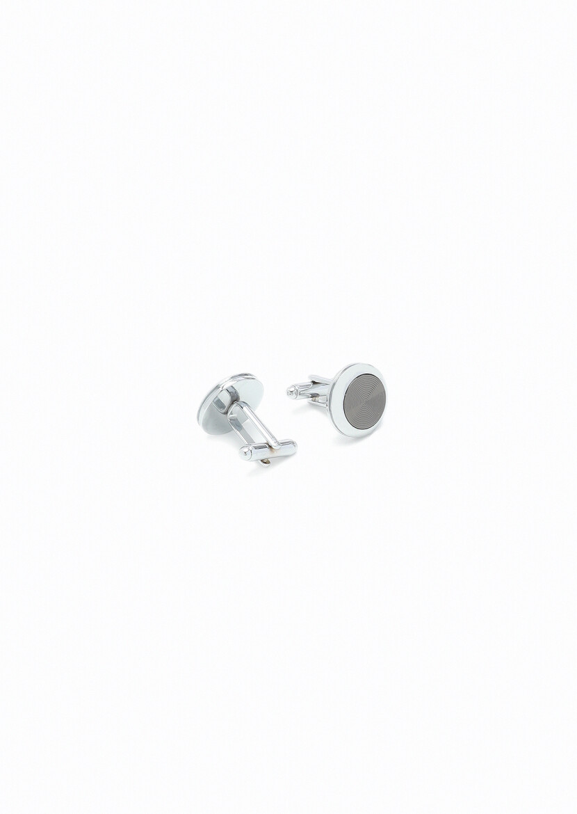 Silver Brass Cuff Link - 2