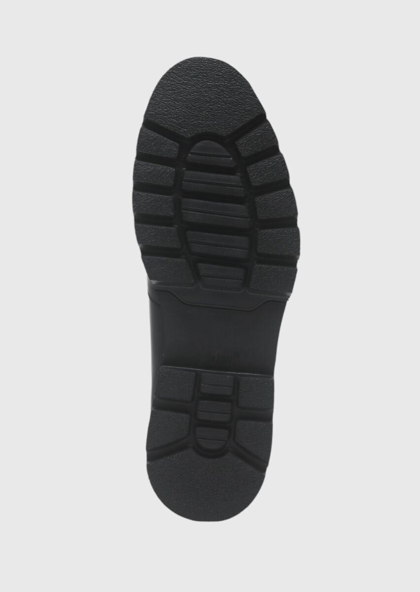 Siyah Deri Casual Ayakkabı - 4