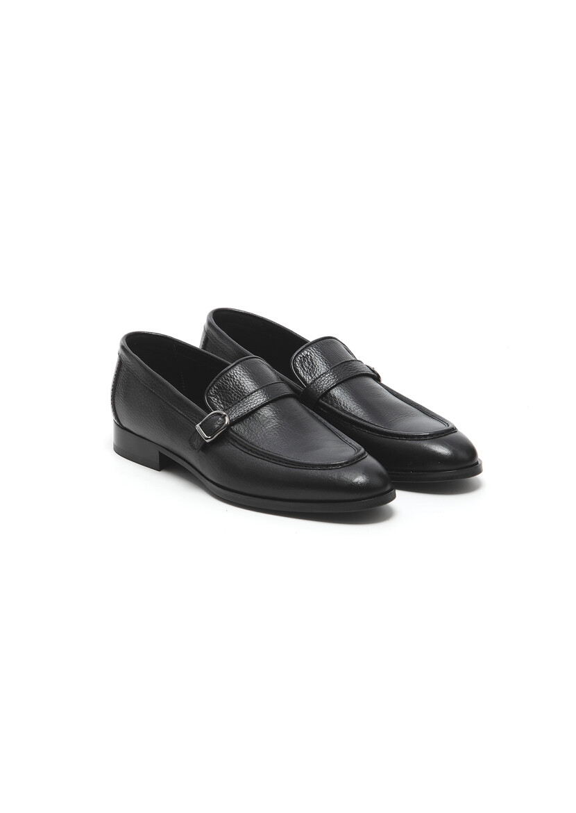 Siyah Deri Klasik Loafer - 2